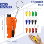 PIFOOG 12 Pcs Car Window Breaker Keychain Tool Seatbelt Cutter 3 in 1 Emergency Escape Tools Glass Breakers Seat Belt Cutters