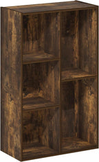 Furinno LUDER Book Shelf, 5-Cube Bookshelf, Reversible Bookcase, 9.4 x 19.5 x 31.5, Easy Assembly, for Living Room, Bedroom, 