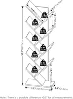 Furinno TREE Book Shelf, 9-Tier Bookshelf, Tree Bookcase with Angled Open Shelf, 8.4 x 15.7 x 50.9, for Room Decor, for Livin