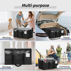 8 Pack Extra Large Heavy Duty Moving Bags, Black Storage Bins with Lids, Reinforced Handles & Heavy-Duty Zippers Moving Boxes