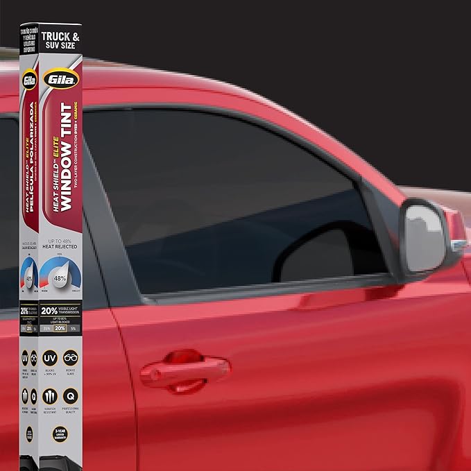 Gila®Heat Shield Elite™ Truck & SUV 20% VLT Automotive Ceramic Window Tint DIY Advanced Heat Control Glare Control 2.5ft x 10ft (30in x 120in)