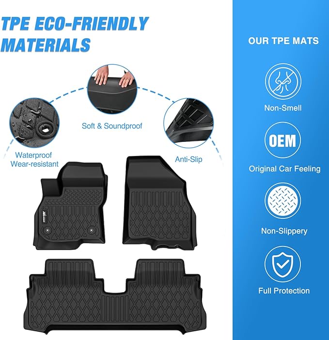 Nilight TPE Floor Mats for Chevy Bolt EV 2017 2018 2019 2020 2021 2022 2023, All Weather Custom Fit Heavy Duty Floor Liners