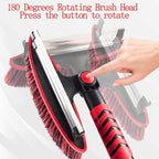 42" Car Snow Brush & Ice Scraper Red Snow Brush for Car Extendable, Upgraded Heavy Duty Pivoting Snow Broom for SUV Trucks Windshield Snow Cleaning