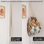 Amdermi Stuffed Animal Storage Organizers Corner Hanging Ne 60" L Stuffy Animal Hammock Macrame Toy Display Plush Toy Holder 