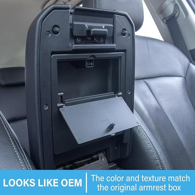 JKCOVER Center Console Hidden Box Organizer Compatible with 2016-2021 2022 2023 Toyota Tacoma Accessories Armrest Hidden Storage Box Secret Compartment Press to Open and Close (Patent Design)
