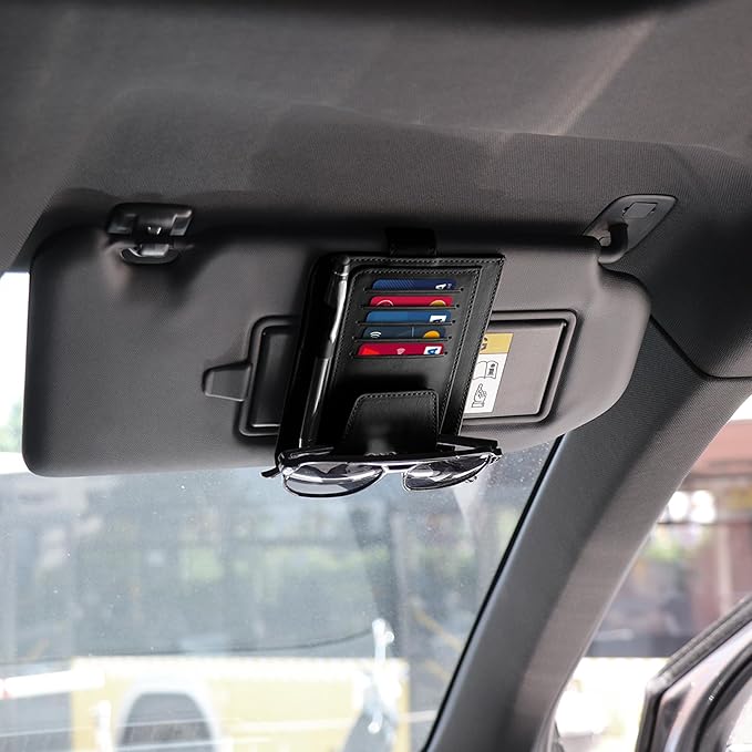 Londo Leather Car Visor Organizer – Stylish & Functional Storage for Sunglasses, Cards, and Essentials