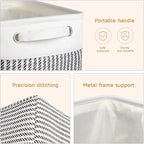 Kntiwiwo Foldable Storage Bin Collapsible Fabric Storage Basket Cube with Durable Handles Closet Organizer Bins for Organizin
