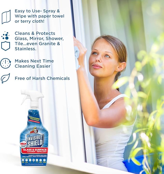 Invisible Shield Glass & Surface Cleaner and Repellent 32 fl. oz. Cleans and Protects against future dirt on multi surfaces b