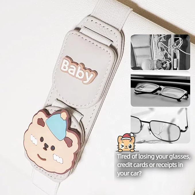Car Sunglasses Holder Eyeglass Clip with Sun Visor Storage for Cards Magnetic Eyewear Clamp Car Decor
