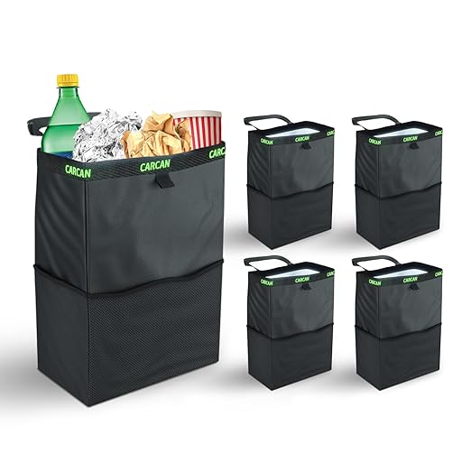 CarCan (5 Pack - 20 Million Sold - Billions of Plastic Bags Saved and NO More Litter! Trash, Storage, Cooler, Grocery, Lunch Box, Tool Box, Gym Bag, Beach Bag, Purse, or Murse.
