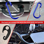 3’x4’ Truck Cargo Net Expands to 6' x 7' with 4"x4" Mesh Grid Super Duty Bungee Heavy Duty Bed Netting for Truck Bed Stretches with 12 Adjustable Metal Carabiners by Cenipar