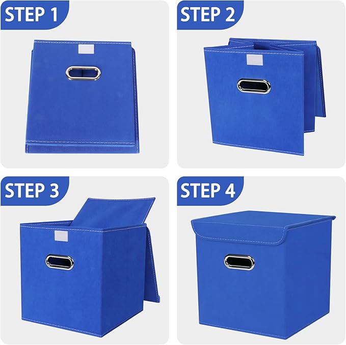 Closet Organizers Fabric Storage Bins With Lids Collapsible Cube Storage Organizer Basket With Handles,Storage Boxes for Clot