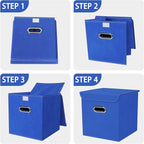 Closet Organizers Fabric Storage Bins With Lids Collapsible Cube Storages Organizer Basket With Handles,Storage Boxes for Clo