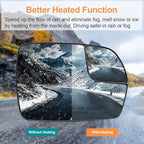 Senzeal Passenger Side Heated Mirror Glass Replacement with Blind Spot Mirror for Ford Edge 2015 2016 2017 2018 (Right Side)