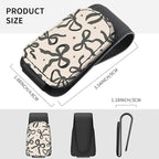 Sunglasses Holder for Car Visor, PU Leather Glasses Clip Organizer, Cute Magnetic Eyeglass Holder for Vehicle Sun Visor, Car Interior Accessory for Women & Men Black Bow Sketch
