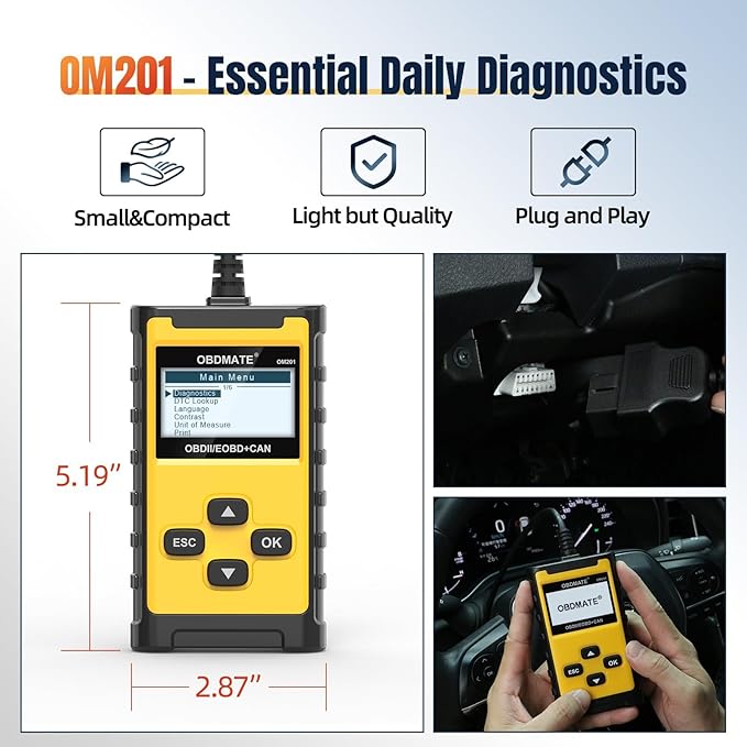 Check Engine Code Reader, OBDMATE OM201 OBD2 Diagnostic Tool Clearing Faulty Codes with Wireless Printing | Graphic Live