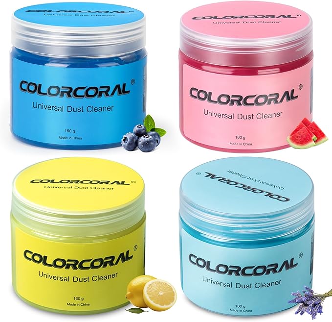 COLORCORAL Keyboard Cleaning Gel 4pack for Auto Cleaning Putty Car Putty Auto Detailing Tools Home Slime Cleaner Dust Cleanin