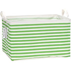Sea Team Collapsible Canvas Fabric Storage Basket with Handles, Rectangle Waterproof Storage Bin, Box, Cube, Foldable Shelf B