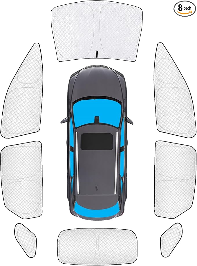 KMF 8pcs Thicken Sun Shades for Lexus RX 2023-2026 Accessories, RX350 Windshield Sunshade Full Car Window Covers for Side Rear, UV Block and Blackout Protect Privacy for Car Camping
