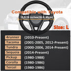 GIANT PANDA Steering Wheel Cover for Toyota Tacoma,4Runner,Tundra,Sequoia, Large Size - Black