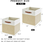 Bagnizer Collapsible Fabric Storage Cube Bins with 2 Reinforced PU Handles, Foldable Storage Organizer Baskets for Closet, Sh