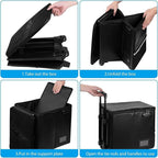 Fireproof File Box with Wheels, Collapsible Rolling Fireproof Document Bag with Lock, Fireproof Box with Handle & Casters, Mo