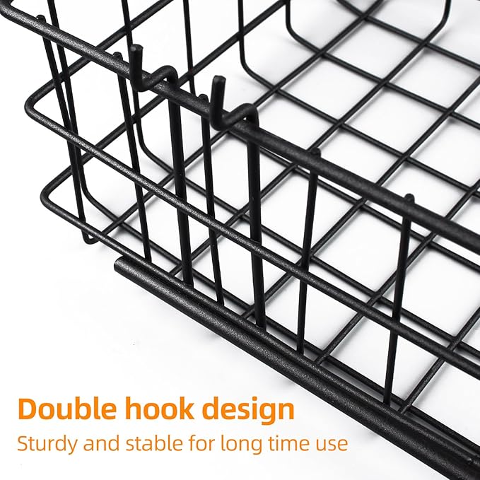 4 Pack Pegboard Baskets Hooks Set, Square Style 4 Size Peg Board Organizer Basket Bins Accessories for Workbench,Garage Stora