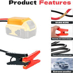Jumper Cables with Adapter for Dewalt 20V Battery, 4.9FT 8AWG Portable Battery Dewalt Jumper Starter Automotive Booster