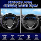 Ventilated Heart-Shaped Steering Wheel Cover with Anti-Slip Leather Grip. Compatible with Ford, Toyota, Honda, Nissan, and Ch