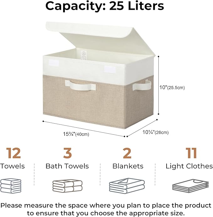 GRANNY SAYS Storage Bins with Lids, Decorative Storage Boxes, Clothes Stoarge Bins, Shelf Baskets, Closet Storage Bins for Cl