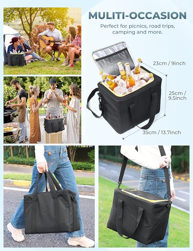 Oasser Trunk Organizer with Cooler Bag 95L, Bearing 110lb No Deformation, Collapsible with Multi Compartments, 20L Removable