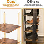 LUCKNOCK Vertical Shoe Rack, 8-Tier Tall Narrow Shoe Organizer for Entryway, Closet, Dorm & Small Spaces, Freestanding Wooden