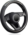 KAFEEK 16 inch Classic Carbon Fiber Steering Wheel Cover Compatible with F150 F250 F350 Ram 4Runner Tacoma Tundra Range Rover