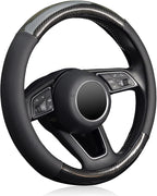 KAFEEK 16 inch Classic Carbon Fiber Steering Wheel Cover Compatible with F150 F250 F350 Ram 4Runner Tacoma Tundra Range Rover