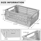 Tobeso-Nuoze Pastel Plastic Storage Baskets 2 Pack, Collapsible Crates for Organizing, Space-Saving Bins for Kitchen, Office,