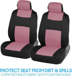 BDK PolyPro Car Seat Covers Full Set in Pink on Black, Front and Rear Split Bench Seat Covers for Cars, Easy to Install Car S