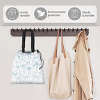 Car Trash Bag Large Hanging Can for Back of Seat, Cute Waterproof Car Garbage Bag for Vehicle, Travelling, Outdoor Cute Blue White Bow