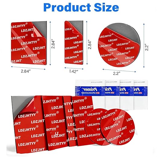 36pcs Heat Resistant Double-Sided Adhesive Pads, Square 2" Double Sided Tape Heavy Duty, Dashboard Sticker Pads for Car Phone Holder Mount & Dash Cam with Adhesion Promoter