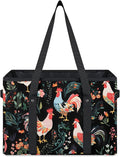 Reusable Grocery Bags Heavy Duty Shopping Bags Foldable Large Tote Bags with Long Handles & Hard Bottom
