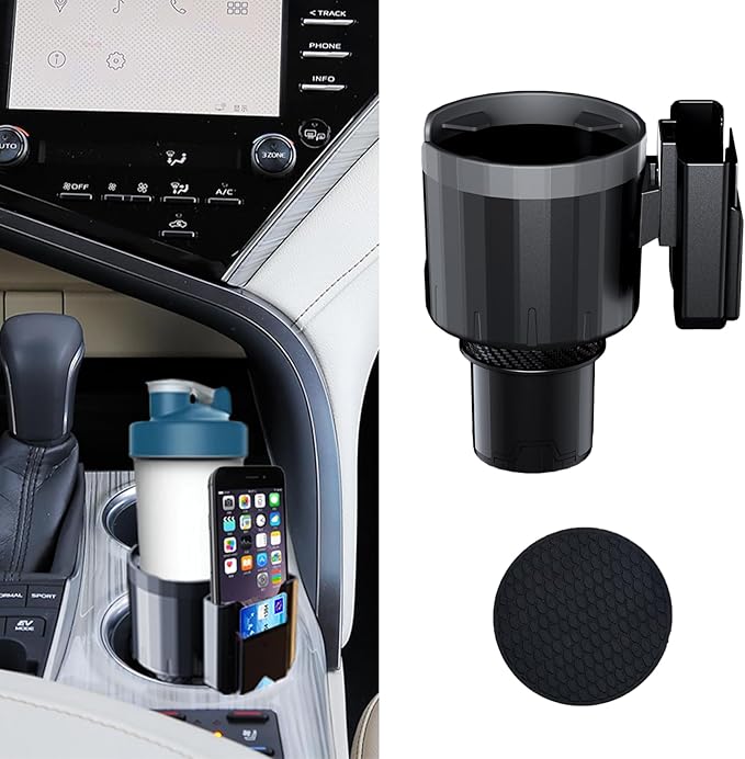Adjustable Large Cup Holder Adapter, Universal Storage Expander Big Cup Holder Change Organizer for Most Vehicles