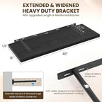 Dreamland 40" Floating Shelves for Wall, 12" Deep Slim Black Floating Shelves, Wall-Mounted Shelves for Bedroom, Living Room,