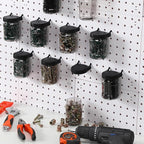 Unittype 20 Set Pegboard Organizer Accessories Peg Boards Jars with Lids Plastic Pegboards Bins Storage Containers Clear Peg 