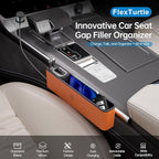 Car Seat Gap Filler Organizer with 69W Retractable Car Charger & Bluetooth Earpiece for Driving Calls, Car Accessories with Trucker Headset, Fits Sedans, SUVs, Pickup Trucks & Crossovers