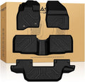 LASFIT Floor Mats for Ford Explorer 2015-2019 7 Seater All Weather TPE Car Liners Custom Fit for Front, Rear and 3rd Row, Black 4pcs