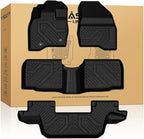 LASFIT Floor Mats for Ford Explorer 2015-2019 7 Seater All Weather TPE Car Liners Custom Fit for Front, Rear and 3rd Row, Black 4pcs