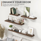 55 Inch Floating Shelves, 8 Inch Deep Floating Shelves for Wall, Hanging Shelf with Invisible Brackets, Deep Shelves for Bath