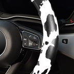 ZHOL 16 inch Steering Wheel Cover Cow Print, Breathable Microfiber Leather Compatible Large-Size for F150 F250 F350 Ram 4Runn