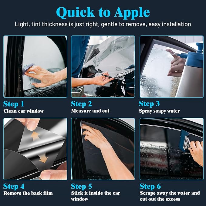 Car Window Tint Film 20% VLT - 20Inch x 20Ft Roll | UV & Heat Blocking Automotive Window Film | Privacy, Glare Reduction, Scratch Resistant, Easy DIY Install