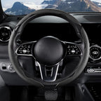 Car Steering Wheel Cover Leather Snap On 3Pcs Set Non-Slip Protector Wrap Steering Wheel Accessories 14.5-15 inch Universal B