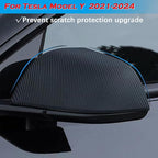 YHCDSEA Rearview Mirror Guard Cover for Tesla Model Y, Side Mirror Cover Exterior Accessories fit for Model Y 2024 2023 2022 2021 (Matt Carbon Fiber Pattern)